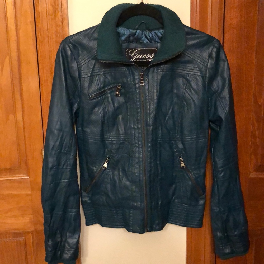 Green Guess faux leather jacket